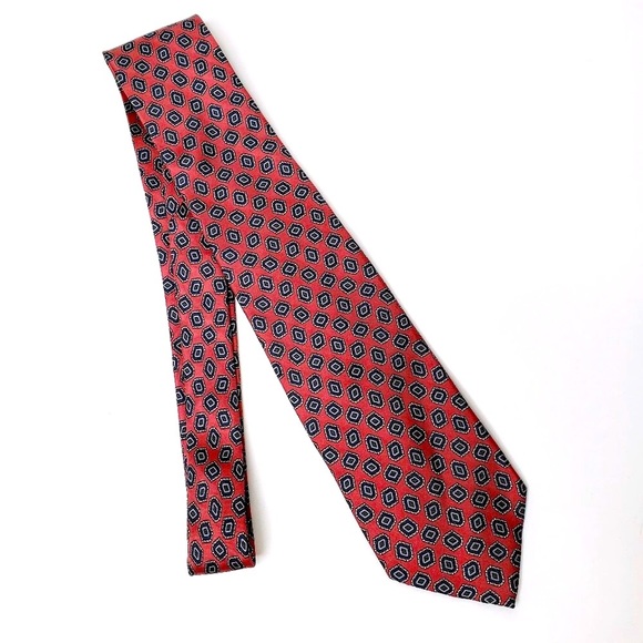 Maison Blanche Italian Diamond Pattern Silk Tie - Picture 3 of 8